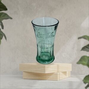 VINTAGE LIBBEY GREEN FLAIR TOP COCA COLA 16 OZ COKE GLASS~Vase